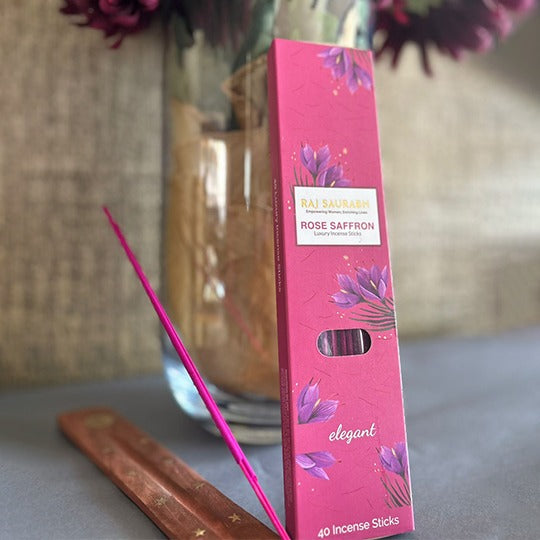 Incense Stick: Elegant Rose Saffron (Pack of 2)