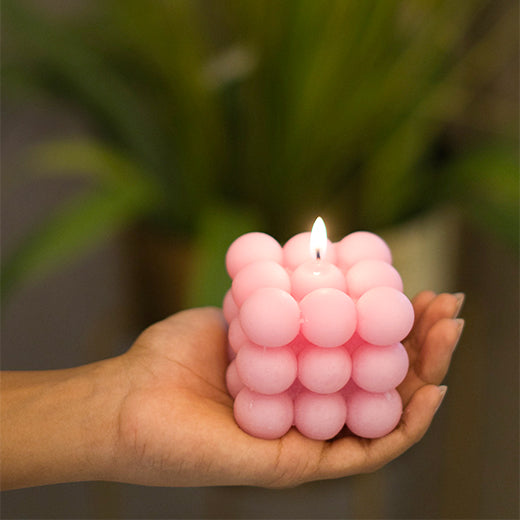 Peach Bubble Candle (Pink)