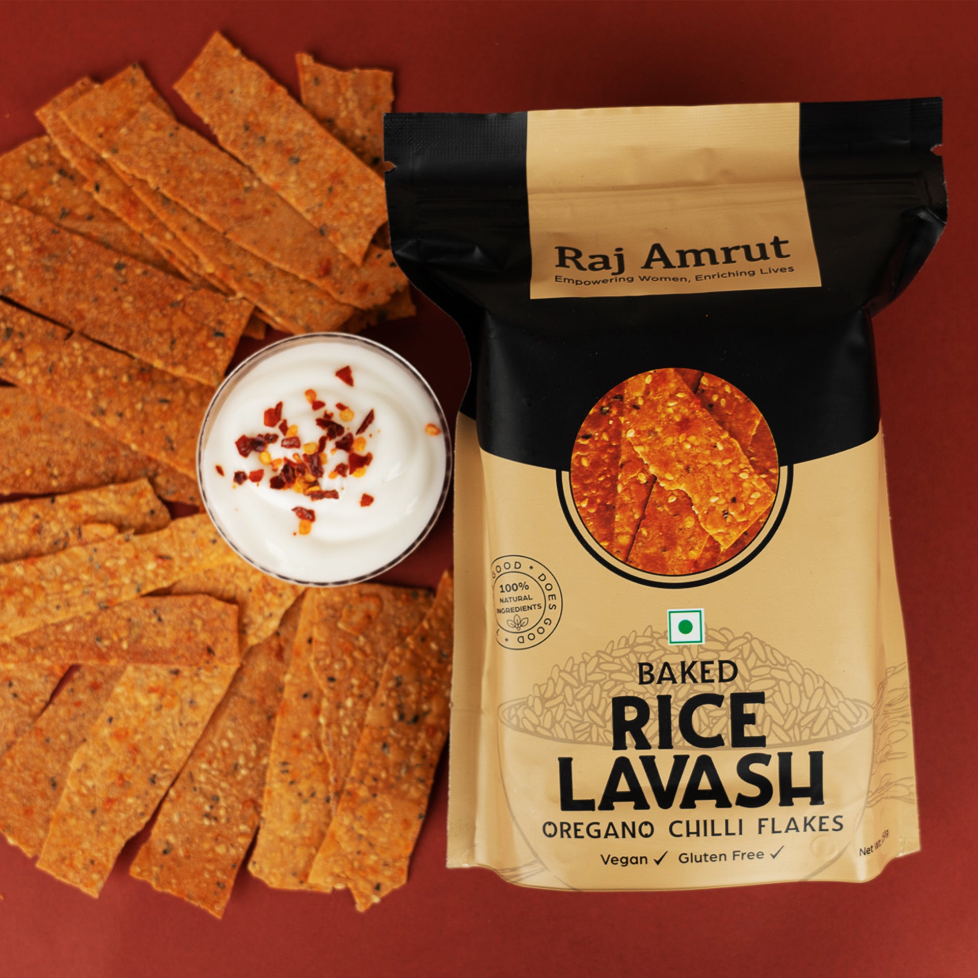 Baked Rice Lavash (Chilli Oregano Flavour) (150g) – Raj Uphaar